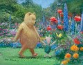 Pu und Ferkel im Bärengarten Karikatur für Kinder